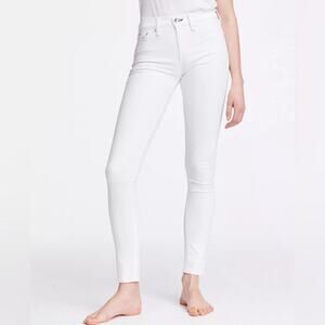 Rag & Bone High Rise Skinny Stretchy Finished Hem Classic Jeans White Size 28